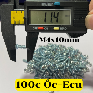 100 con Ốc Tán M4x10mm Có Ecu – Vít Máy Ren Mịn Lắp Ráp Khung Thiết Bị Cơ Khí