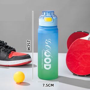 Botol Minum Gradasi Warna Aesthetic Two Tone Sedotan Handle Jinjing 900 ml