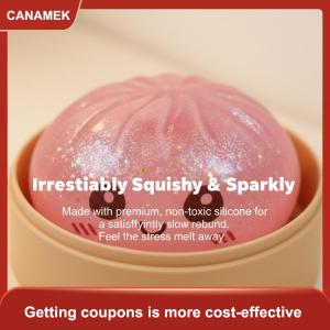 【CANAMEK 】 Giant Rainbow Dumpling Squishy 1pc Soft Slow Rising Stress Relief Toy Sensory Squeeze Gift for Children Adults