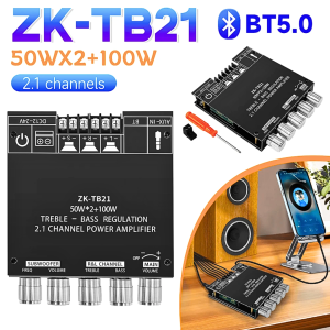 READY TKXEC ZK-TB21 Audio Ampli Amplifier Board Bluetooth 5.0 super bass Subwoofer 2.1 50Wx2+100W