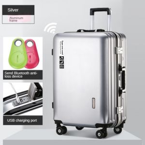 Koper Anti Maling Suitcase Anti Lost Strong Aluminium 22 Inch USB Port