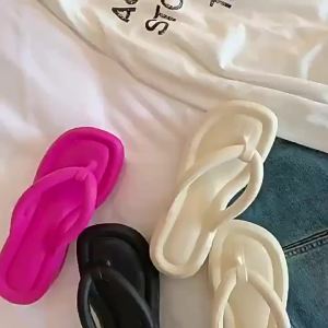 [Free Shipping] Korean-Style Height-Increasing EVA Flip-Flops Non-Slip Comfortable 2025 Summer New Model WomenS Thick-Soled Mint Mambo Flip-Flops