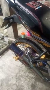 Silincer daeng4 GPwarrior FREE LASER NAMA black & corong biru inlet 50mm