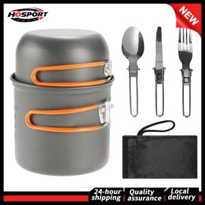 【Free Shipping】 Camping Cooking Set Lightweight Cookware Kit for 1-2 Persons with Handle Ideal for Outdoor Adventures and Hiking Trips