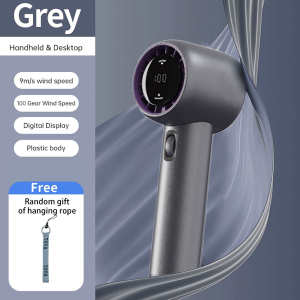 Mini Fan Rechargeable Portable 6000mAh Air Cooler Handheld Jet Fan Strong Wind 100 Gear Wind Speed Metal Body Digital