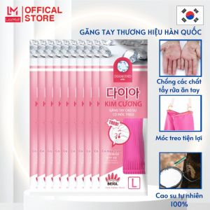 Combo 10 Găng tay cao su tự nhiên Kim Cương có móc treo 39cm