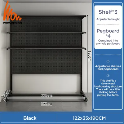 Boltless Rack Metal Rack Shelf Standing Pegboard Rak Buku Besi Rak Besi Bertingkat Heavy Duty Adjustable Display Rack Rak Dapur Rak Serbaguna