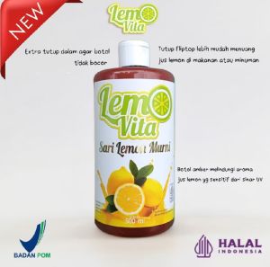 BPOM 500ml Lemovita Fresh Sari Lemon Jus Murni 100%  Tanpa Pengawet