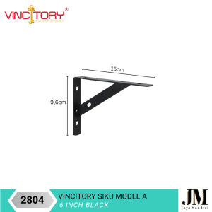 Vincitory Bracket Besi Siku Rak Penyangga Ambalan Tempel Dinding Hitam dan Putih 2804 2805