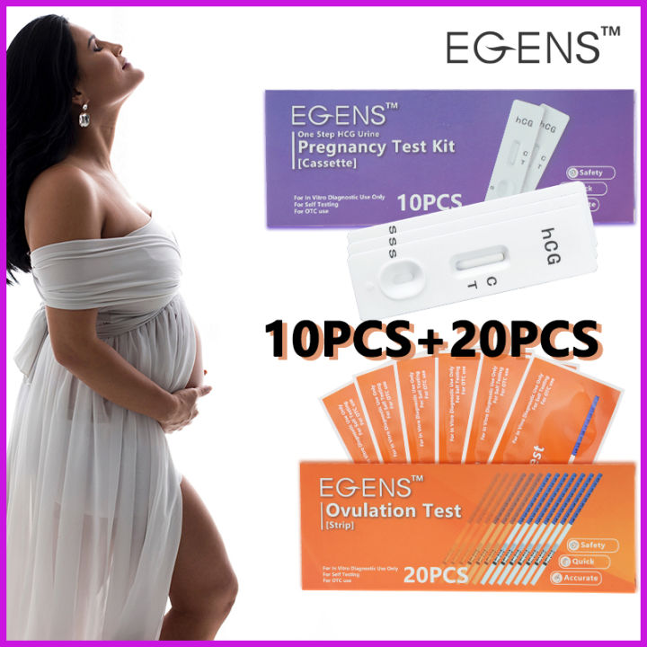 (10PCS+20PCS/Set)EGENS 10PCS HCG Pregnancy Test Cassette+20PCS LH Test