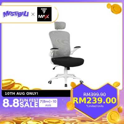 TMAX FC-801 Mesh Chair Ultra Comfortable Seat with 3D Armrest Ergonomic Design Adjustable Backrest - 2 years warranty