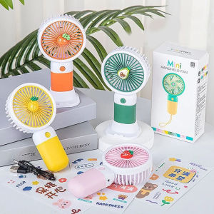 Kipas angin mini genggam portable yang di cas tahan lama karakter 2 in 1 holder handphone