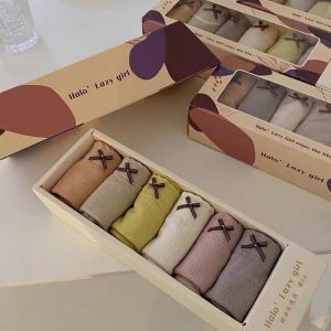 6 Pcs Cute Ribbon Cotton Underwear Set High Quality Comfortable Gift Box