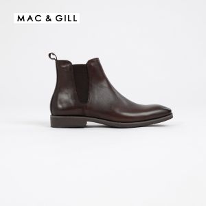 Mac&Gill รองเท้าหนัง รองเทบู๊ทหนังแท้บบฮาฟสีน้ำตาลเข้ม Chelsea Leather Boot in DARK Brown (original leather)