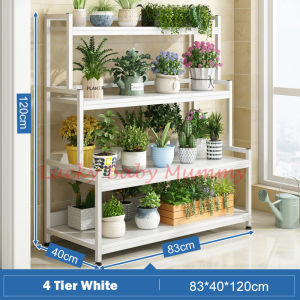 Trapezoid Metal Plant Rack Shoe Shelves 3/4 Tier Balcony Multi Layer Solid Wood Storage Rack Outdoor Pot Stand / Fireheart