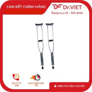 Nạng inox cán đen DCG-02 (Cặp)