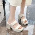 BRONSKI Sandals For Women With Heels Block Heels High Heels For Women 7CM. 