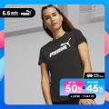 PUMA BASICS - เสื้อยืดผู้หญิง Essentials Logo สีดำ  - 58677401. 