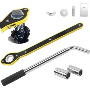 Fast Delivery⚡Car Wrench Set14-20Inch escoping Lug Nut Wheel Wrench with Standard 17/19mm 21/22mm Sockets + Car Jack Hexagon Ratchet Wrench Positive and Reversal Knob Design