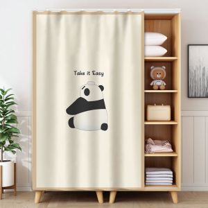 Wardrobe Door Curtain Without Door Cabinet Cover Curtain Sliding Curtain Bookshelf Dust Curtain Miscellaneous Storage Rack Ugly Curtain Sliding Rail Cloth Curtain