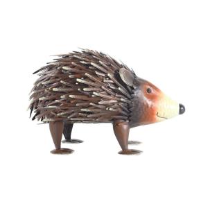 Whimsical Iron Hedgehog Figurine Decorative Weatherproof for Outdoor Garden Patios Decoration Metal Animal Art Sculpture