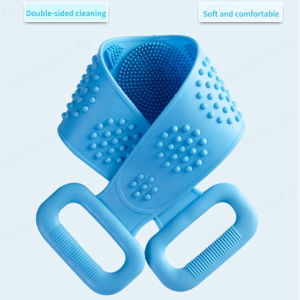 60cm Silicone Bathroom Back Scrubber Rubber Band Body Scrub Exfoliating Soft Bristles Body Brush Body Cleaning Washcloth Bathing Artifact