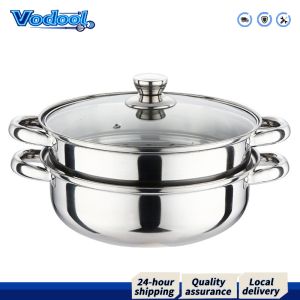 【Fast delivery】 Elegant 2-Tier Stainless Steel Electric Food Steamer 28 CM with Lid for Healthy Eating