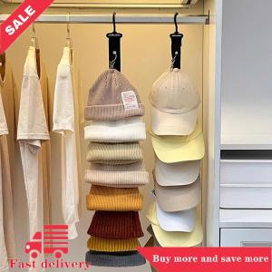 [COD] Baseball Cap Storage Organizer With Eight Clips Wall Mounted Cap Holder Closet Storage Organizer Cap Hanger