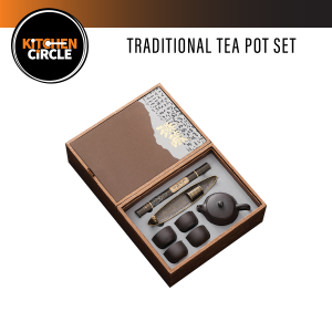 Kitchen Circle Traditional Tea Pot Set With Natural Sandal Wood Incense Stick and Holder Incense Natural Sandal Wood Scent