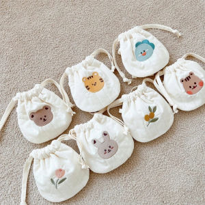 Túi Rút Mini Vải Cotton Thêu Hình Thú Cute – Túi Đựng Đồ Nhỏ Đeo Chéo Phụ Kiện Dễ Thương Hot Trend