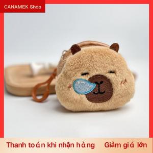 CS Dễ thương phim hoạt hình sáng tạo capybara sang trọng đồng xu Ví Dây Kéo Ví Keychain tai nghe nhỏ Son môi túi mini ví tiền Túi Quà Tặng