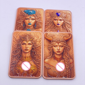 【discount store】5oz Copper Bar Fantasy Norse Goddess Embossed Art Bar Colorized Metal Ingot Non-Currency Collectible Hobby Gift Coin Collector