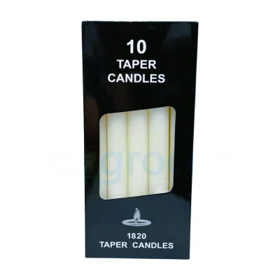 Kodayz Long White Wax Candles (Taper Pillar Candles) 1 Pack of 10pcs Candles (7.5 inch 34g- Unscented) Prayer Candle Christmas Candle