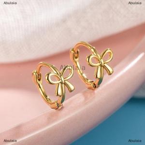 [COD] Abulaia 1Pair Korean Style Simple Bowknot Small Studs Earrings Fashion Exquisite Bow Ear Hoop For Women Ear Jewelry Accessories