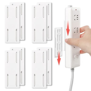 5PCS Punch-free Plug Fixer Self-adhense Socket Fixer Wall Mounted Power Strip Holder Power Organizer Socket Power Board Storage Organizer Strip Holder