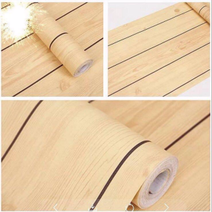 HQR yellow wood wallpapers wall sticker waterproof