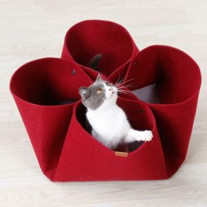 GUSU Interactive Cat Tunnel Mat Durable Foldable Cat Hideout Nest Tent Cat Toy Cat Play House for Rabbit Cats