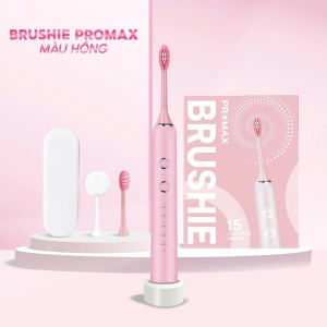 Bàn Chải Điện Brushie Promax phiên bản nâng cấp 2025 với 15 chế độ làm sạch tích hợp máy rửa mặt 2in1 - Brushie chính hãng