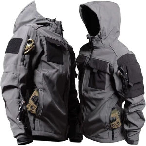 COD Mens Outdoor Tactical Jacket Windproof Waterproof Hooded Assault Jacket Soft Fabric