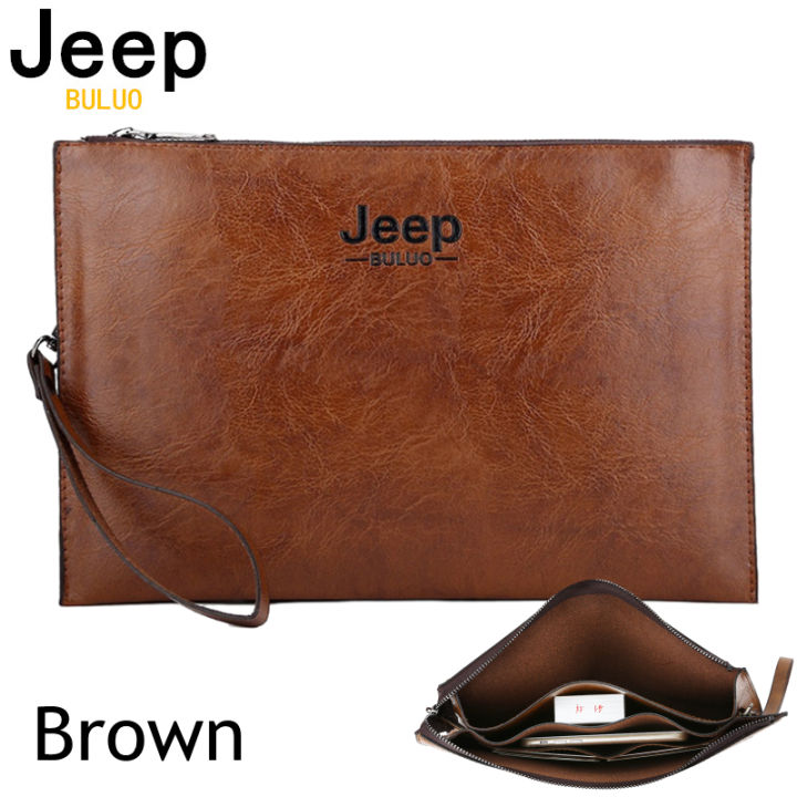 JEEP BULUO ธุรกิจแฟชั่นผู้ชายสไตล์กระเป๋าถือหนัง PU นุ่มกระเป๋าคลัทช์ ...