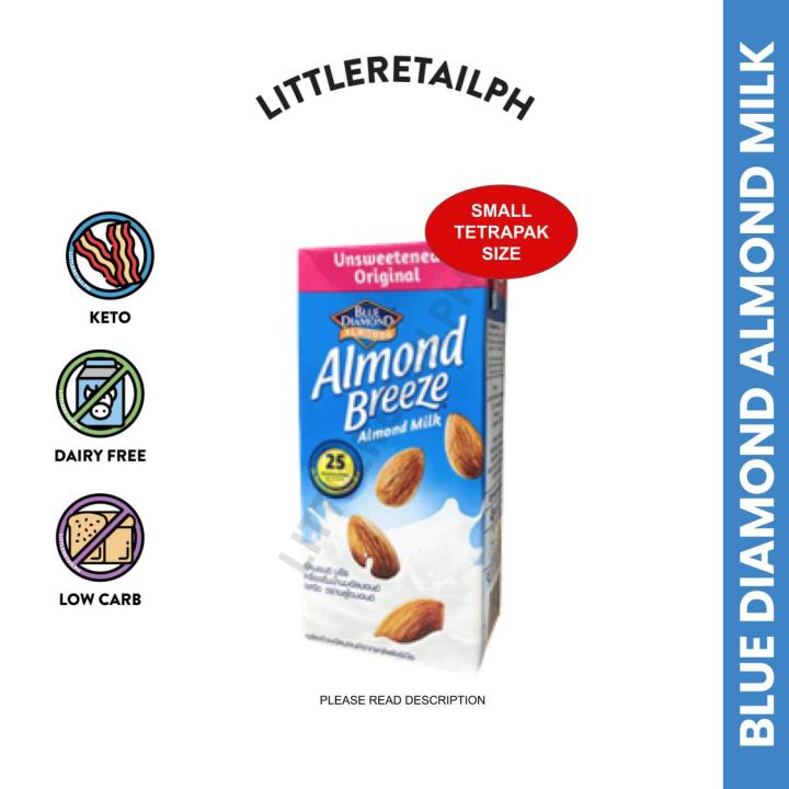 Keto/Low Carb Almond Milk 180mL SMALL Blue Diamond Almond Breeze Unsweetened Original Lazada PH
