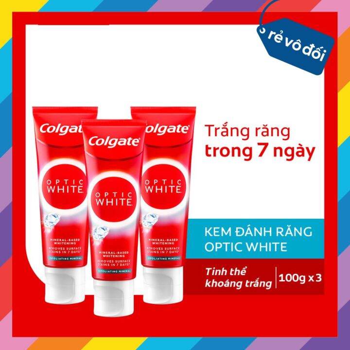 Kem Đánh Răng Colgate Optic White Exfoliating Mineral Cho Răng Sáng ...