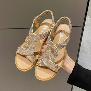 [Free Shipping] Plus Size Wedge Heel Womens Sandals 2026 New Open-Toe Fashion Round-Toe Hollow Strap Style Womens Sandals