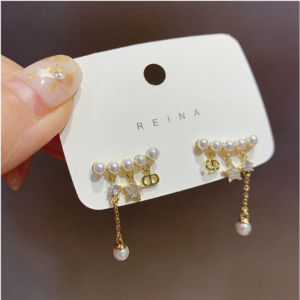 ANTING KOREA TITANIUM WANITA TASSEL PEARL CLASSIC RETRO ANTING TUSUK GIWANG AKSESORIS FASHION ANT56