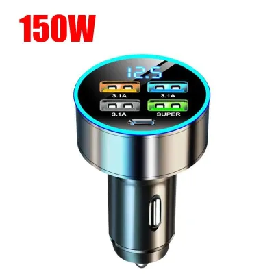 [COD] Car Charger Mobil 100W Quick Charger USB Type-C Dual Port 12-24V Charger Mobil Fast Charging