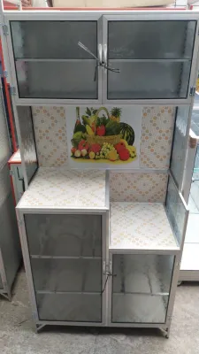 Lemari Piring Rak Piring Kaca 2 Pintu Alas Keramik MAGIC SENG BOGOR