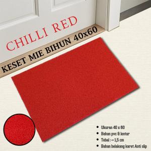 Keset Mie Bihun PVC 40x60 RED Karpet Anti Slip S Mat Kamar Mandi
