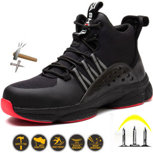 Lightweight Safety Shoes Men Puncture-Proof Protective Shoes Work Sneakers Steel Toe Shoes Anti-smash Work Boots Size 47 48