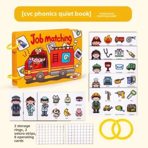 CUBBY Interactive CVC Word Building Busy Book 1-10 Quantity Word Cognition Repeated Pasting DIY Kids Busy Book Toy Matching Game Cartoon Alphabet Puzzle Game Girls