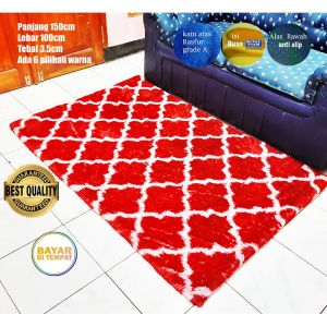 ( Anti Selip ) KARPET BULU RASFUR RAFSUR MOTIF PANJANG 150CM LEBAR 100CM TEBAL3.5CM LP